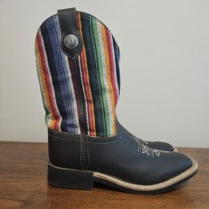 Cowgirl Legend Colorful Striped Kids Boots Size 2